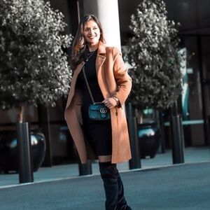 Belle & Bloom wool camel moto coat